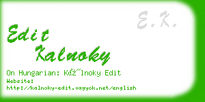 edit kalnoky business card